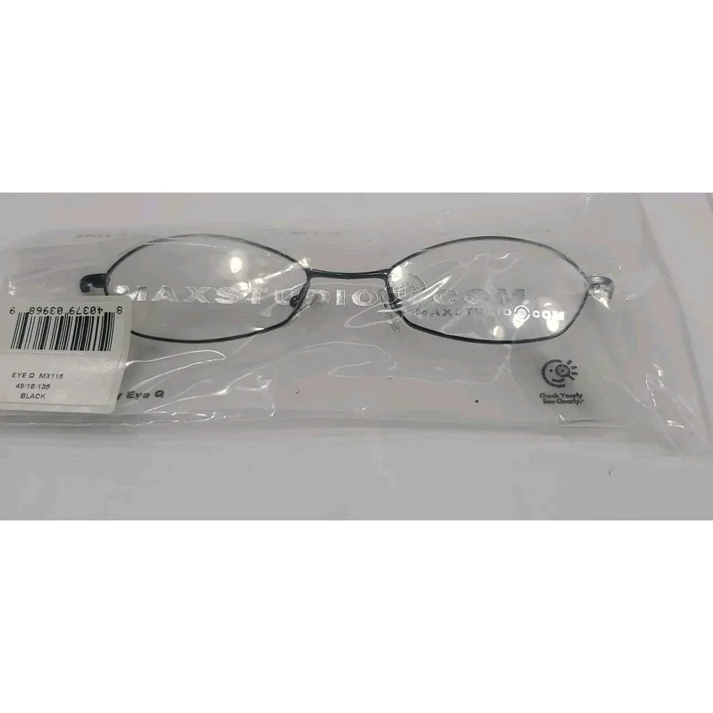 Max Studio MX115 Eyeglasses Frames Black 49 18 135 Oval Wire Rim NWT Office